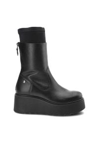 Czarne Botki Maciejka Skórzane Buty Damskie. Okazja: na co dzień. Zapięcie: zamek. Kolor: czarny. Materiał: skóra. Szerokość cholewki: normalna. Styl: casual #6