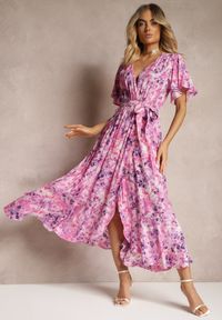 Renee - Różowa Sukienka Efissa. Kolor: różowy. Materiał: tkanina. Sezon: lato #3