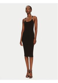 MICHAEL Michael Kors Sukienka dzianinowa MT482IL33D Czarny Slim Fit. Kolor: czarny. Materiał: wiskoza