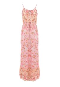 Born2be - Różowa Sukienka z Wiskozy Anastosyne. Kolor: różowy. Materiał: wiskoza. Długość rękawa: na ramiączkach. Wzór: aplikacja. Sezon: lato. Długość: maxi #4