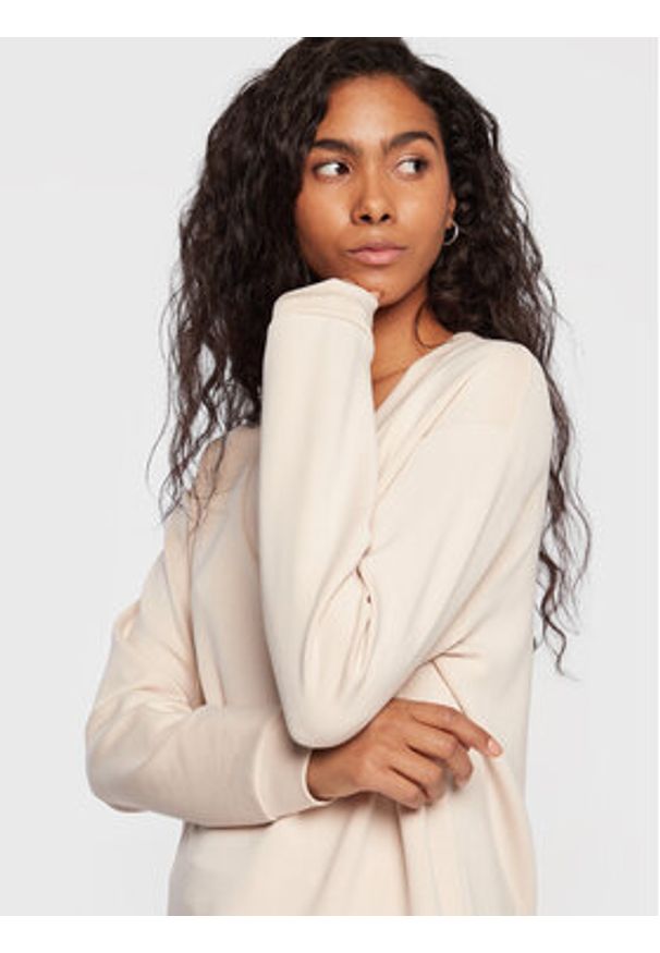 Comma Bluza 2121746 Beżowy Regular Fit. Kolor: beżowy. Materiał: syntetyk