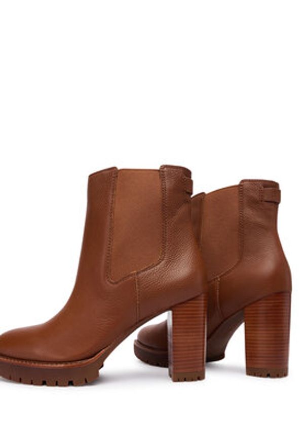 Lauren Ralph Lauren - LAUREN RALPH LAUREN Botki 802974391002 Brązowy. Kolor: brązowy. Materiał: skóra