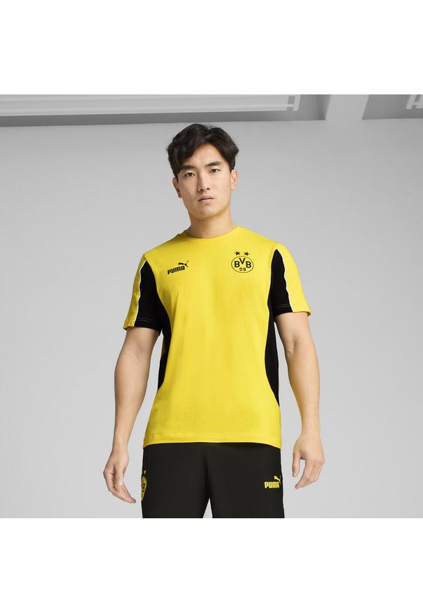Puma - Męska koszulka Borussia Dortmund ftblARCHIVE PUMA Faster Yellow Black. Kolor: czarny, wielokolorowy, żółty. Wzór: aplikacja. Sport: piłka nożna