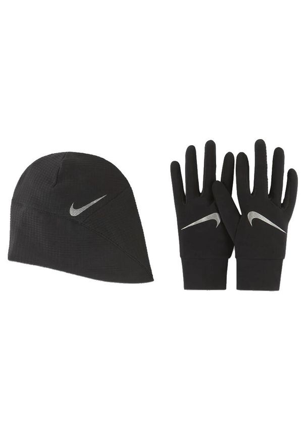 Komplet damski do biegania czapka i rękawiczki Nike Women's Hat and Glove Set. Kolor: czarny. Styl: sportowy