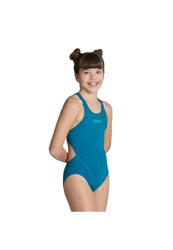 Strój kąpielowy dziewczęcy jednoczęściowy sportowy na basen Arena Tech Solid. Kolor: niebieski