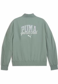 Puma - Męska kurtka bomber PUMA Class PUMA Green Moon. Kolor: zielony. Materiał: guma. Wzór: napisy, nadruk