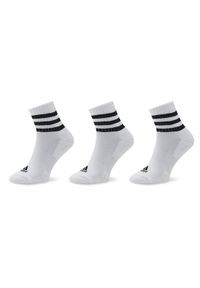 Adidas - adidas Zestaw 3 par wysokich skarpet unisex 3S C Spw Mid 3P HT3456 Biały. Kolor: biały #1