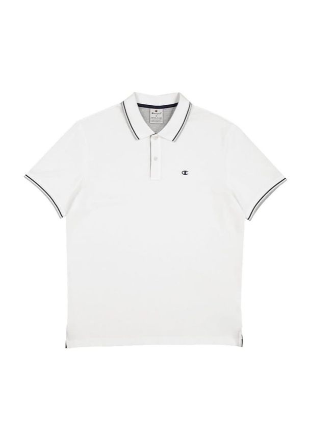 Koszulka męska Champion polo. Okazja: na co dzień. Typ kołnierza: polo. Kolor: biały. Styl: casual