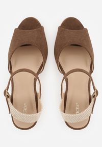 Renee - Brązowe Boho Sandały VICES na Koturnie Zdobionym Plecionką Hiseise. Okazja: na spacer. Kolor: brązowy. Wzór: aplikacja. Sezon: lato. Obcas: na koturnie. Styl: boho #9