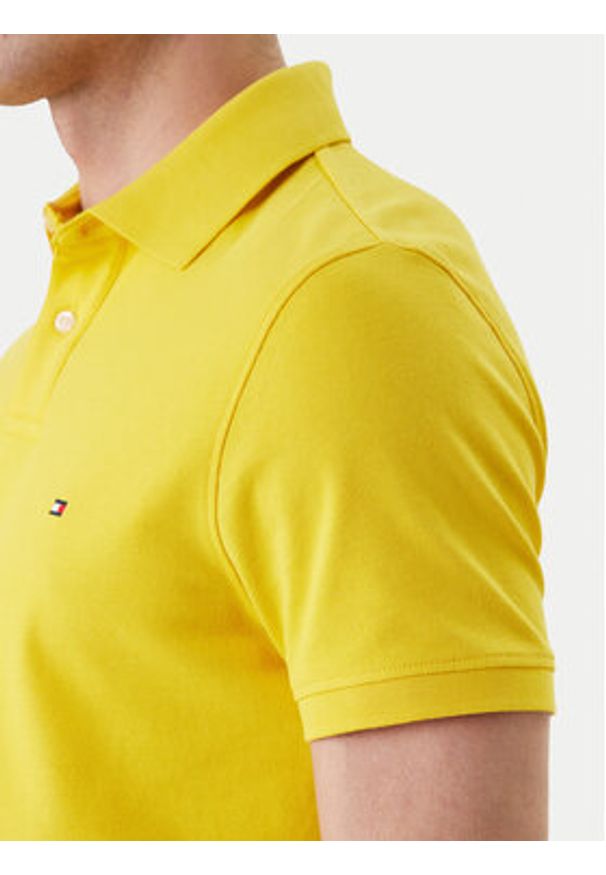 TOMMY HILFIGER - Tommy Hilfiger Polo 1985 MW0MW17770 Żółty Regular Fit. Typ kołnierza: polo. Kolor: żółty. Materiał: bawełna