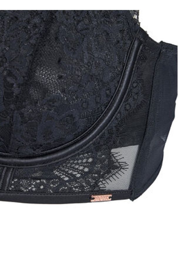 Hunkemöller Biustonosz z fiszbiną Zoe Up LL Czarny. Kolor: czarny. Materiał: syntetyk
