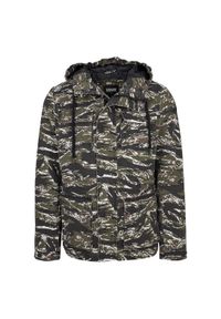 Urban Classics - Urban classic tiger cotton parka. Kolor: czarny, wielokolorowy, zielony. Sezon: zima #1