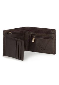 Wittchen - Męski portfel z RFID skórzany z dwoma suwakami z ochroną kart brązowy. Kolor: brązowy. Materiał: skóra