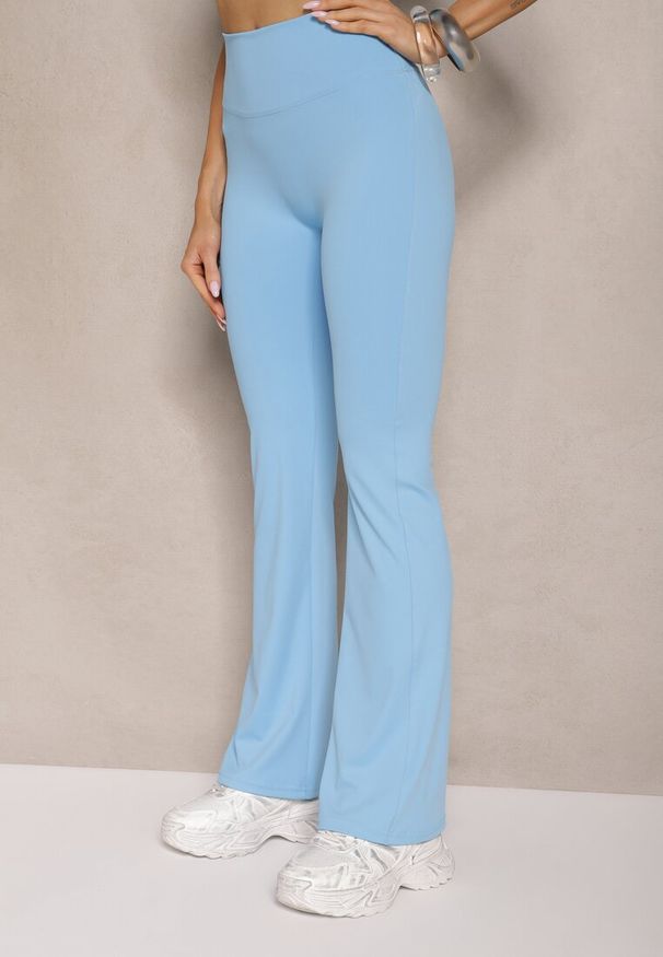 Renee - Niebieskie Legginsy Dzwony High Waist Orruvana. Okazja: na co dzień. Stan: podwyższony. Kolor: niebieski. Styl: casual