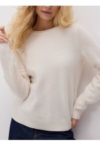 Reserved - Wełniany sweter - kremowy. Kolor: kremowy. Materiał: wełna #1