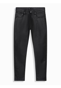 Ombre Clothing - Męskie woskowane spodnie jeansowe SLIM FIT – czarne V3 OM-PADP-0149 - XXL. Kolor: czarny. Materiał: jeans. Styl: klasyczny, retro, rockowy #9