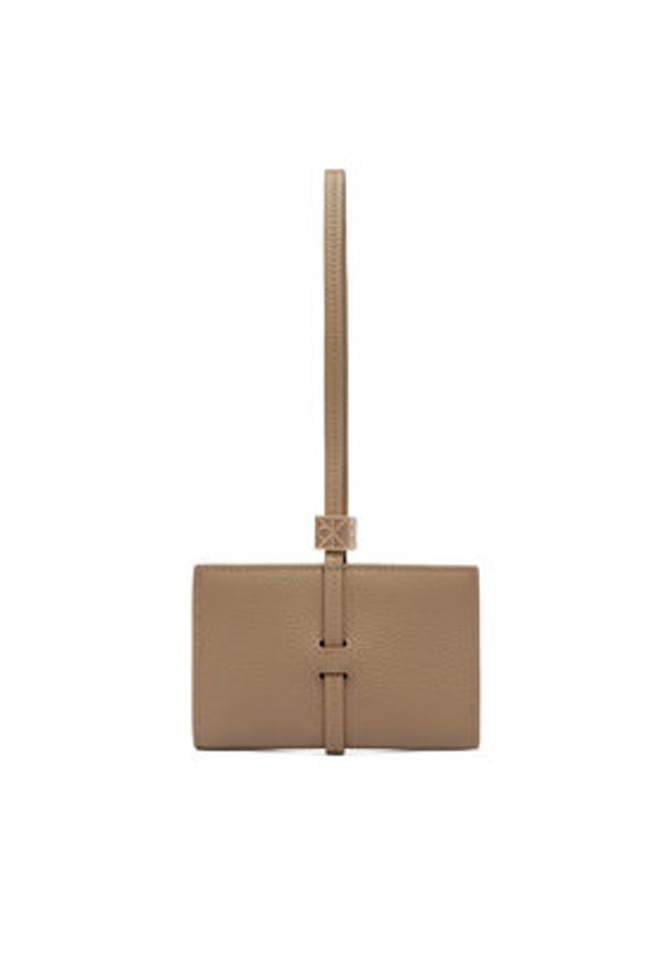 Calvin Klein Portfel Emblem Hw Pebble Wallet On Strap LV04F1130G Beżowy. Kolor: beżowy. Materiał: skóra