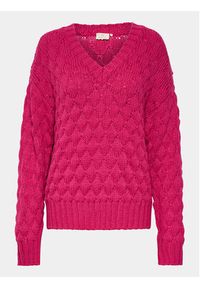 Kaffe Sweter Katinka 10507747 Różowy Loose Fit. Kolor: różowy. Materiał: syntetyk #2
