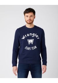 Wrangler - WRANGLER CREW SWEAT MĘSKA BLUZA KLASYCZNA NAVY W6M8HY114 112141491. Styl: klasyczny