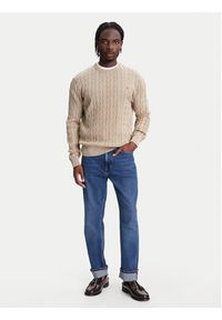 TOMMY HILFIGER - Tommy Hilfiger Sweter Classic MW0MW39524 Beżowy Regular Fit. Kolor: beżowy. Materiał: bawełna #4