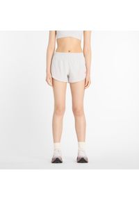 Spodenki damskie New Balance WS51288GYM – szare. Kolor: szary. Materiał: poliester, materiał