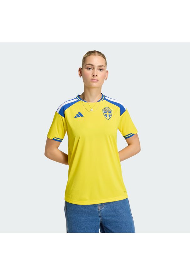 Adidas - Koszulka podstawowa Szwecja 26. Kolor: żółty. Technologia: ClimaCool (Adidas). Sport: piłka nożna