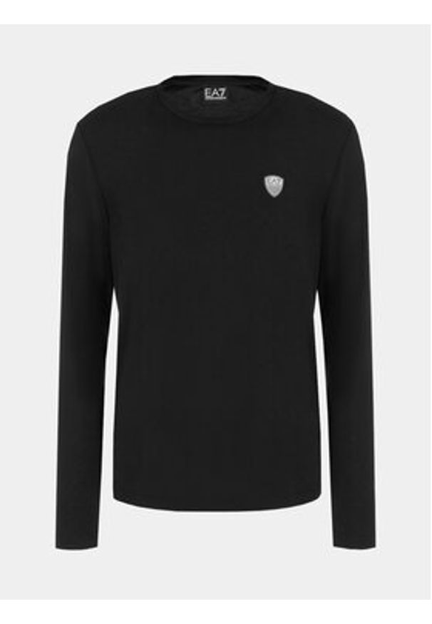 EA7 Emporio Armani Longsleeve 8NPT17 PJRGZ 1200 Czarny Regular Fit. Kolor: czarny. Materiał: syntetyk, wiskoza. Długość rękawa: długi rękaw