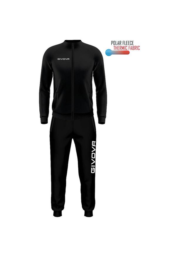 Komplet sportowy Givova Cuba czarny XL. Kolor: czarny. Materiał: poliester. Sport: piłka nożna