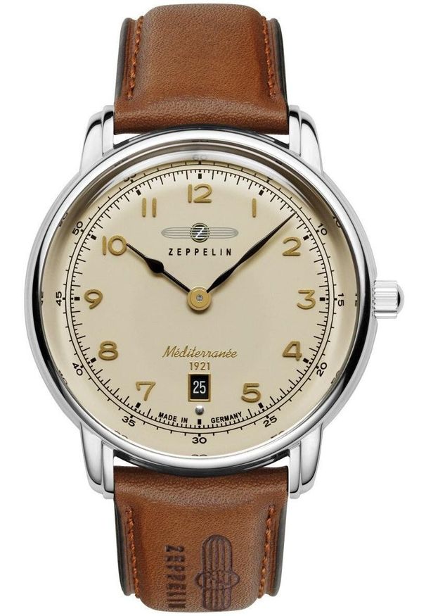 Zegarek Zeppelin Zegarek męski Zeppelin 96405 brązowy. Kolor: brązowy