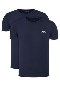 Emporio Armani Underwear Komplet 2 t-shirtów EM001849 AF14131 MB143 Granatowy Fitted Fit. Kolor: niebieski. Materiał: bawełna