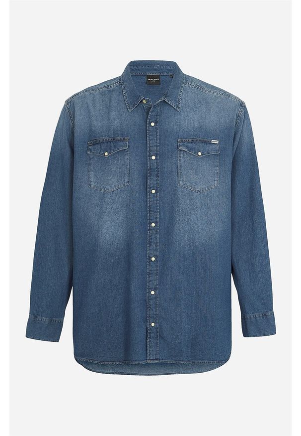 JACK & JONES PLUS - Koszula dżinsowa Plus Size Sheridan. Kolekcja: plus size. Materiał: bawełna. Styl: klasyczny