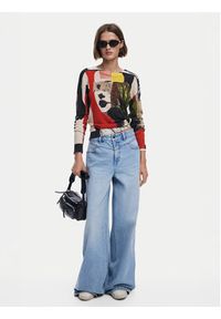 Desigual Sweter Collagelacro 25SWJF27 Kolorowy Regular Fit. Materiał: wiskoza. Wzór: kolorowy #5