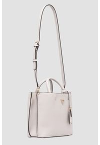Guess - GUESS Biała torebka damska Meridian II. Kolor: beżowy. Materiał: skórzane. Styl: elegancki, casual #4