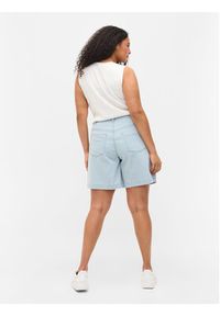 Zizzi Szorty jeansowe J10886B Błękitny Regular Fit. Kolor: niebieski. Materiał: bawełna, jeans, syntetyk