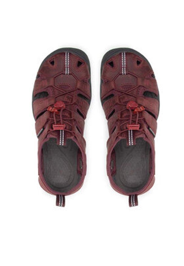 keen - Keen Sandały Clearwater Cnx Lleather 1025088 Bordowy. Kolor: czerwony. Materiał: nubuk, skóra