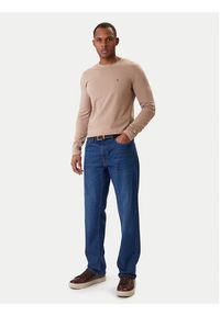 TOMMY HILFIGER - Tommy Hilfiger Longsleeve MW0MW10804 Beżowy Slim Fit. Kolor: beżowy. Materiał: bawełna. Długość rękawa: długi rękaw #8