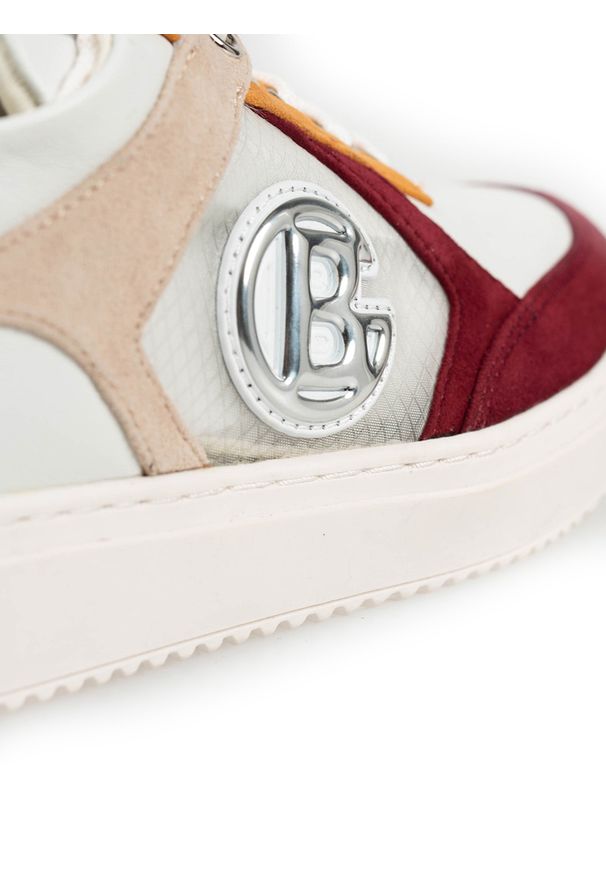 Baldinini Sneakersy | 065080XCNCC | Kobieta | Czerwony, Beżowy. Kolor: beżowy, wielokolorowy, czerwony. Materiał: skóra. Wzór: aplikacja