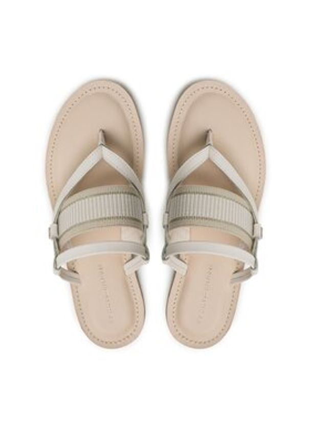 TOMMY HILFIGER - Tommy Hilfiger Japonki Th Webbing Mule Sandal FW0FW07275 Biały. Kolor: biały. Materiał: skóra