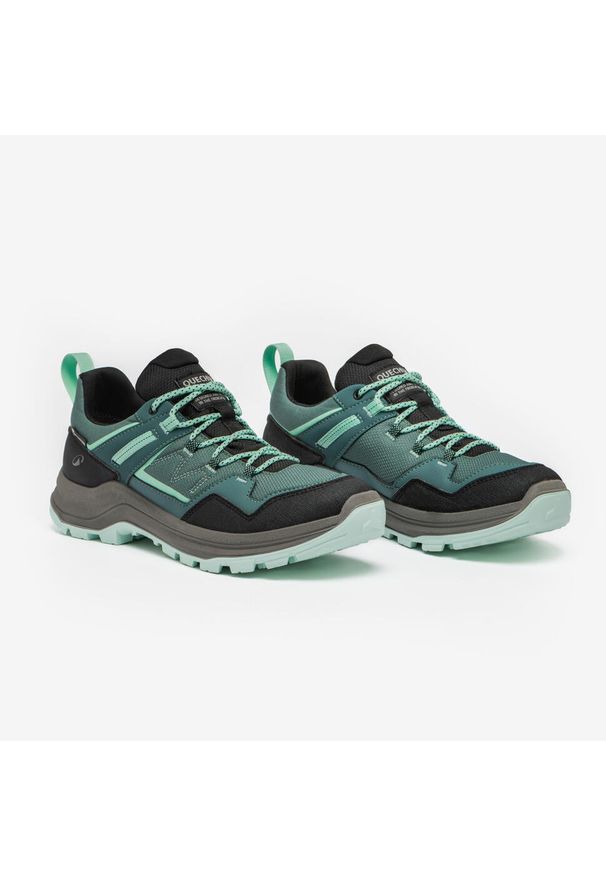 quechua - Buty turystyczne damskie Quechua MH100 wodoodporne. Kolor: zielony, czarny, wielokolorowy. Materiał: syntetyk. Styl: sportowy