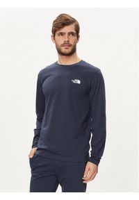 The North Face Longsleeve Simple Dome NF0A87QN Granatowy Regular Fit. Kolor: niebieski. Materiał: bawełna. Długość rękawa: długi rękaw