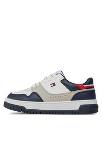 TOMMY HILFIGER - Tommy Hilfiger Sneakersy Low Cut Lace-Up Sneaker T3X9-33368-1355 S Biały. Kolor: biały. Materiał: skóra #5