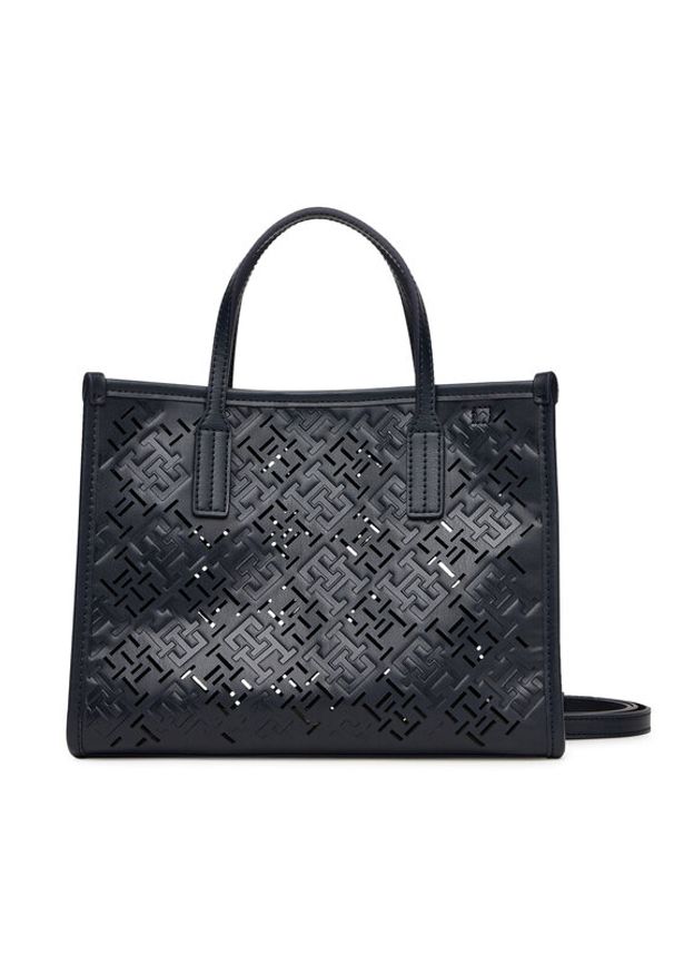 TOMMY HILFIGER - Tommy Hilfiger Torebka Th City Mini AW0AW17500 Granatowy. Kolor: niebieski. Materiał: skórzane