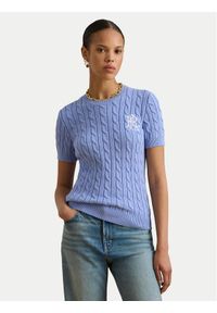 Lauren Ralph Lauren - LAUREN RALPH LAUREN Sweter 200P07025003 Błękitny Relaxed Fit. Kolor: niebieski. Materiał: bawełna #1