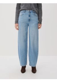 Reserved - Jeansy barrel leg - niebieski. Kolor: niebieski #1