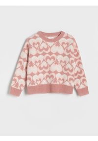 Reserved - Żakardowy sweter - brudny róż. Kolor: różowy. Materiał: żakard #1