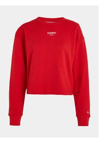 Tommy Jeans Bluza Ess Logo DW0DW16393 Czerwony Cropped Fit. Kolor: czerwony. Materiał: bawełna, syntetyk #5