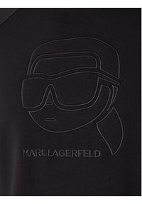 Karl Lagerfeld - KARL LAGERFELD Bluza 705024 561910 Czarny Regular Fit. Typ kołnierza: dekolt w karo. Kolor: czarny. Materiał: syntetyk #4