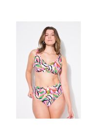 ULLA POPKEN - Damskie Figi od bikini figi krój z wysokim stanem kolorowy nadruk. Stan: podwyższony. Kolekcja: plus size. Kolor: biały. Materiał: poliester, elastan, poliamid, materiał. Wzór: kolorowy, nadruk