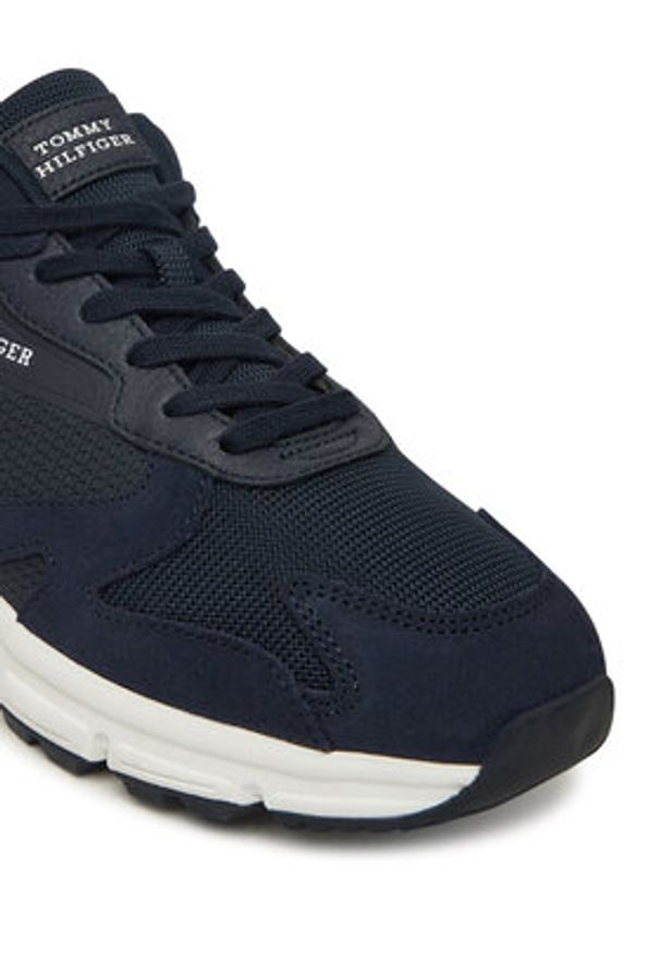 TOMMY HILFIGER - Tommy Hilfiger Sneakersy Outdoor Runner Mix FM0FM05574 Granatowy. Kolor: niebieski. Materiał: zamsz, skóra. Sport: outdoor