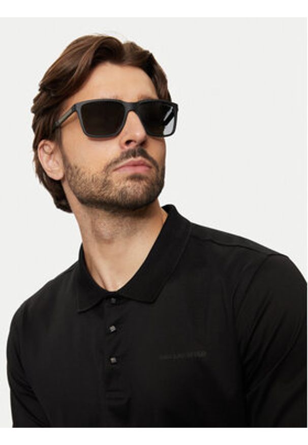 Karl Lagerfeld - KARL LAGERFELD Polo 745000 544200 Czarny Regular Fit. Typ kołnierza: polo. Kolor: czarny. Materiał: bawełna